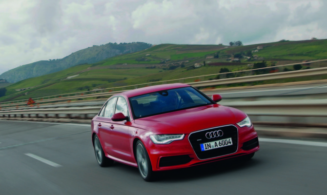 The Audi A6 on the German Autobahn/Fahraufnahme